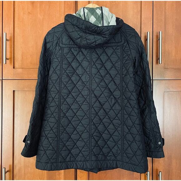 Burberry Brit Coat Jacket Quilted Hooded Black Size XS - Picture 6 of 13